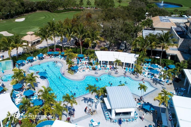 20 Southport Ln Unit D, Boynton Beach, FL 33436 - drone / aerial view of a golf club and a pool area