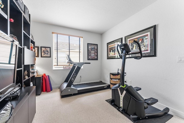 19335 Skyridge Cir, Boca Raton, FL 33498 - workout room with baseboards and carpet flooring