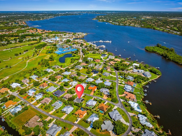 1104 SE Strathmore Dr, Port Saint Lucie, FL 34952 - aerial view of residential area with a nearby body of water