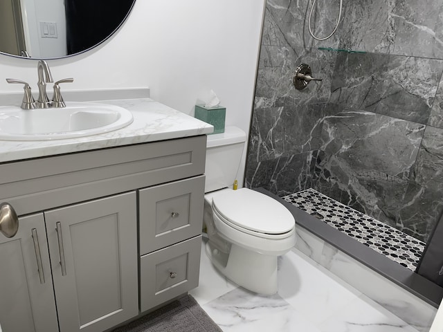 2975 SW 22nd Ave Unit 2010, Delray Beach, FL 33445 - full bathroom featuring a marble finish shower, vanity, and marble finish flooring