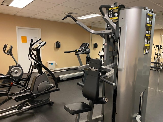 2975 SW 22nd Ave Unit 2010, Delray Beach, FL 33445 - workout area with a drop ceiling