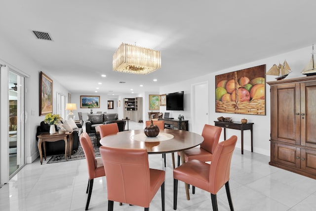 7197 Encina Ln, Boca Raton, FL 33433 - dining space with a chandelier, recessed lighting, and healthy amount of natural light