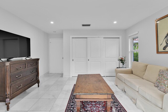 7197 Encina Ln, Boca Raton, FL 33433 - living area featuring recessed lighting and light marble finish floors