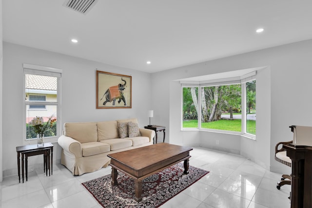 7197 Encina Ln, Boca Raton, FL 33433 - living room featuring recessed lighting and light tile patterned flooring