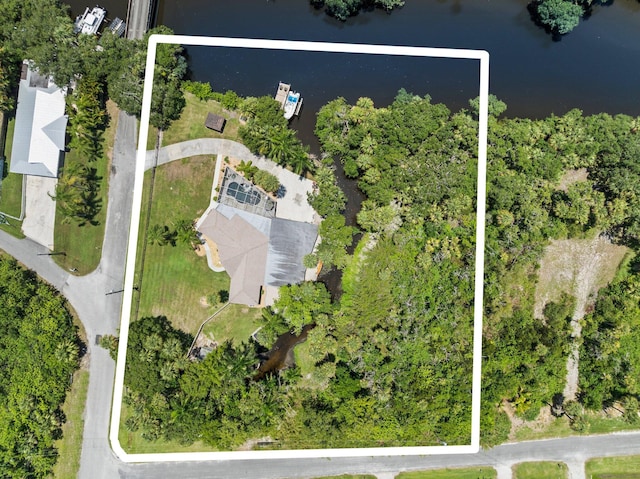 1400 Parkland Blvd, Fort Pierce, FL 34982 - aerial view of property's location featuring property boundaries highlighted and a nearby body of water