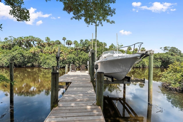 1400 Parkland Blvd, Fort Pierce, FL 34982 - dock with boat lift and a water view