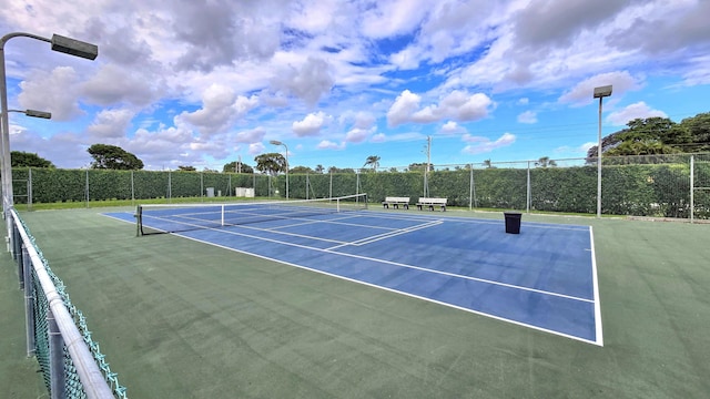 6140 Stanley Ln, Delray Beach, FL 33484 - view of tennis court featuring community basketball court