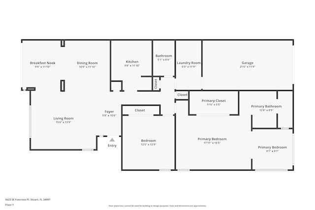 5623 SE Foxcross Pl, Stuart, FL 34997 - view of property floor plan