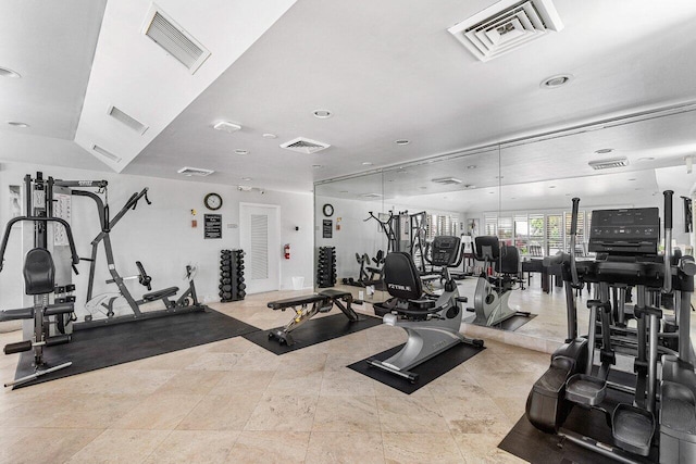 1830 Embassy Dr Unit 401, West Palm Beach, FL 33401 - exercise room with recessed lighting