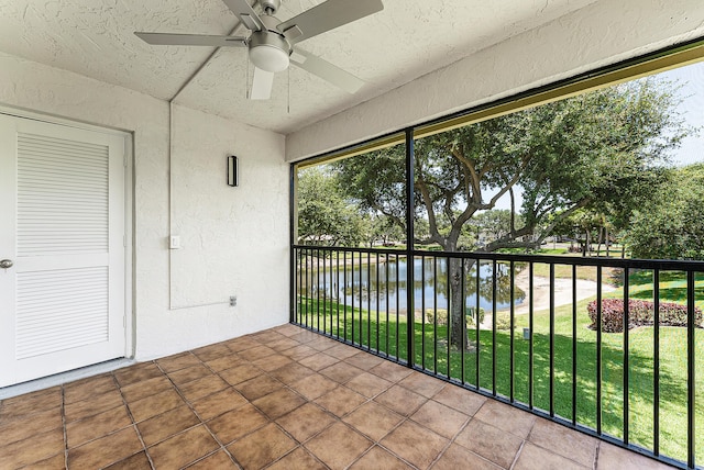 23 Stratford Dr Unit H, Boynton Beach, FL 33436 - unfurnished sunroom with a water view and plenty of natural light