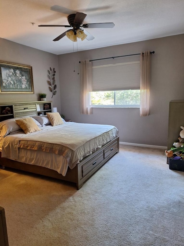 3172 N Greenleaf Cir, Boynton Beach, FL 33426 - carpeted bedroom featuring baseboards and a ceiling fan