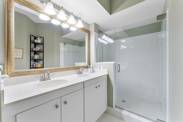 2218 Tuscany Way, Boynton Beach, FL 33435 - full bath with double vanity, a stall shower, and tile patterned flooring