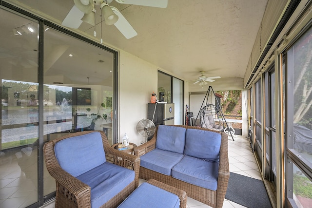 7861 Lexington Club Blvd Unit A, Delray Beach, FL 33446 - sunroom / solarium with ceiling fan and an outdoor living space