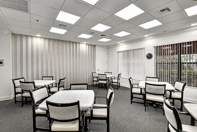 7861 Lexington Club Blvd Unit A, Delray Beach, FL 33446 - carpeted dining room featuring baseboards and a paneled ceiling