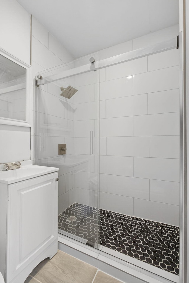 306 N A St, Lake Worth Beach, FL 33460 - bathroom featuring a stall shower and vanity