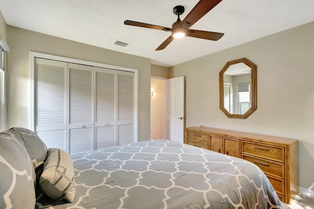 1434 SE Kirke Ln, Port Saint Lucie, FL 34983 - bedroom with a closet and ceiling fan