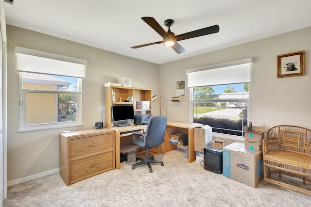 1434 SE Kirke Ln, Port Saint Lucie, FL 34983 - office space with a ceiling fan and light colored carpet