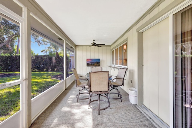 1434 SE Kirke Ln, Port Saint Lucie, FL 34983 - sunroom / solarium featuring ceiling fan and outdoor dining space