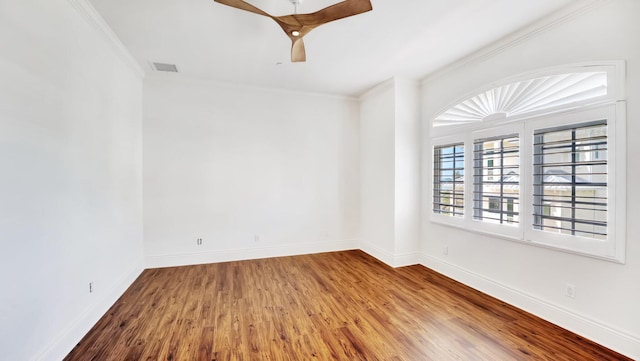 4917 Watersong Way, Fort Pierce, FL 34949 - unfurnished room featuring wood finished floors, crown molding, and ceiling fan