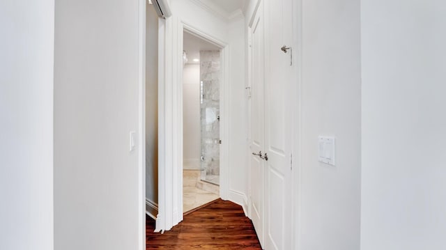 4917 Watersong Way, Fort Pierce, FL 34949 - hall with dark wood-style floors and crown molding