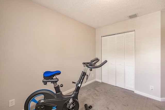 5900 S Golden Beauty Ln Unit 5900, Tamarac, FL 33321 - exercise area with a textured ceiling and carpet flooring