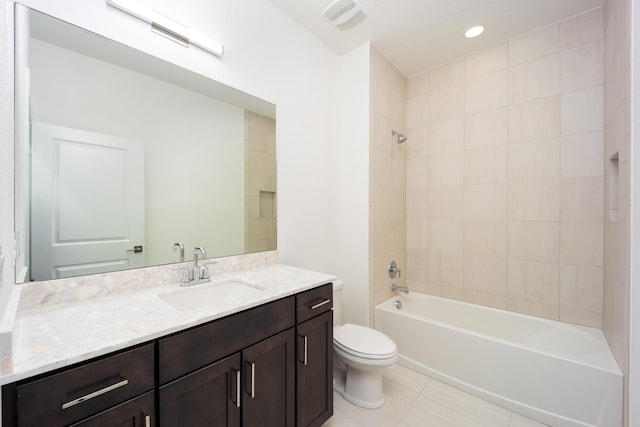 2571 SW Berry Park Cir, Palm City, FL 34990 - bathroom featuring vanity, tile patterned floors, and shower / bath combination