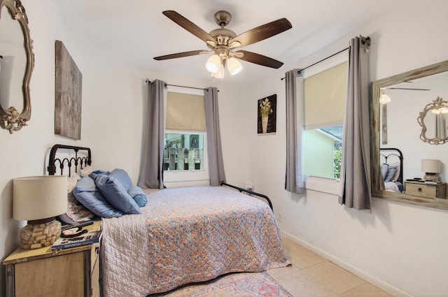 406 N D St, Lake Worth Beach, FL 33460 - bedroom featuring tile patterned floors and a ceiling fan