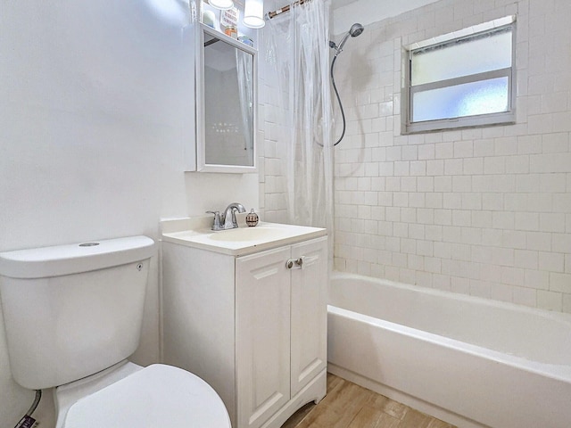 1206 Crestwood Blvd, Lake Worth, FL 33460 - bathroom featuring vanity, shower / bath combination with curtain, and wood finished floors