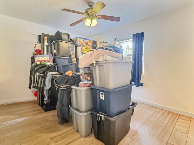 1206 Crestwood Blvd, Lake Worth, FL 33460 - storage area featuring a ceiling fan