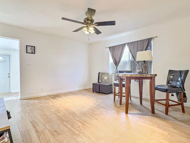 1206 Crestwood Blvd, Lake Worth, FL 33460 - home office featuring a ceiling fan and light wood-style floors