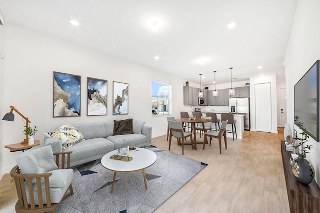14511 Three Ponds Trl, Delray Beach, FL 33446 - living room with recessed lighting and light wood-style flooring