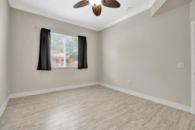 40 SE Sedona Cir Unit 104, Stuart, FL 34994 - unfurnished room featuring a ceiling fan, crown molding, and a smoke detector