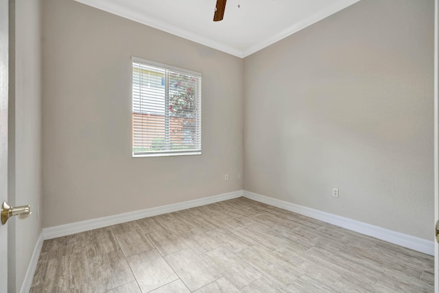 40 SE Sedona Cir Unit 104, Stuart, FL 34994 - spare room featuring ceiling fan and ornamental molding