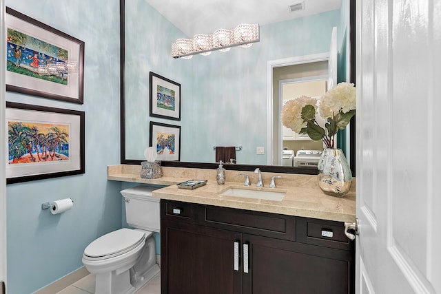 8271 Green Mountain Rd, Boynton Beach, FL 33473 - half bath with vanity and tile patterned floors