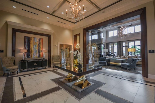 8271 Green Mountain Rd, Boynton Beach, FL 33473 - common area with ornamental molding and recessed lighting
