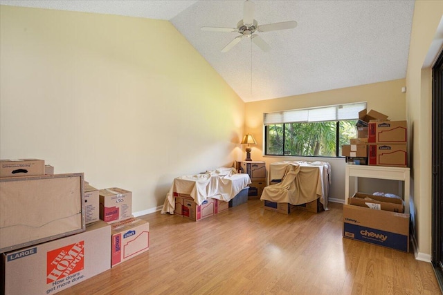 2646 Mohawk Cir, West Palm Beach, FL 33409 - sitting room with ceiling fan, wood finished floors, and high vaulted ceiling