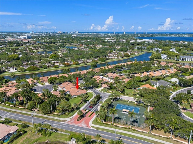 2646 Mohawk Cir, West Palm Beach, FL 33409 - aerial overview of property's location with nearby suburban area and a large body of water