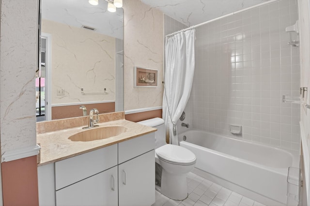 7824 Lexington Club Blvd Unit A, Delray Beach, FL 33446 - bathroom with vanity, a textured wall, shower / tub combo, and tile patterned floors