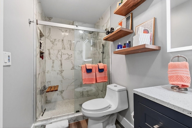 1170 S Drive Cir Unit B, Delray Beach, FL 33445 - full bathroom featuring vanity and a marble finish shower