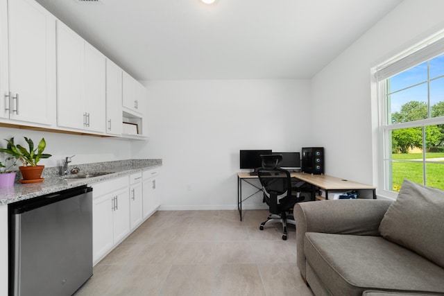 1312 SW Calmar Ave Unit 164, Port Saint Lucie, FL 34953 - office area featuring a sink and light tile patterned floors