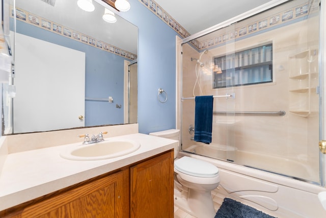16888 W Stallion Dr, Loxahatchee, FL 33470 - bathroom featuring enclosed tub / shower combo, vanity, and tile patterned flooring
