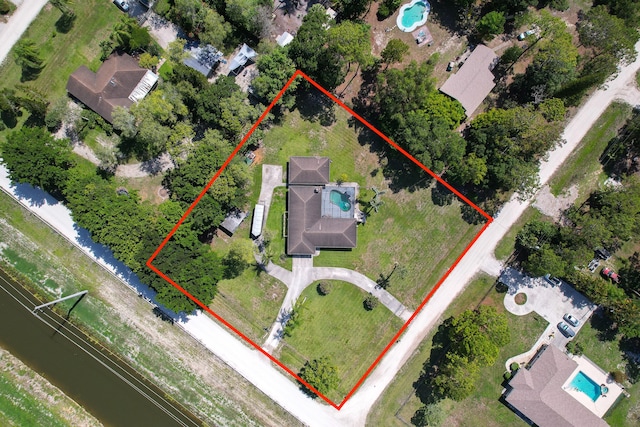 16888 W Stallion Dr, Loxahatchee, FL 33470 - aerial view of property's location with property parcel outlined