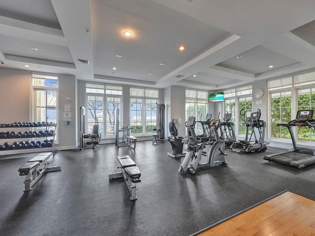 450 N Federal Hwy Unit 1101, Boynton Beach, FL 33435 - gym featuring recessed lighting and a raised ceiling