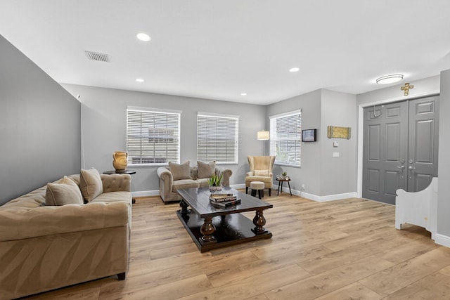 9196 Dupont Pl, Wellington, FL 33414 - living area with light wood-type flooring and recessed lighting