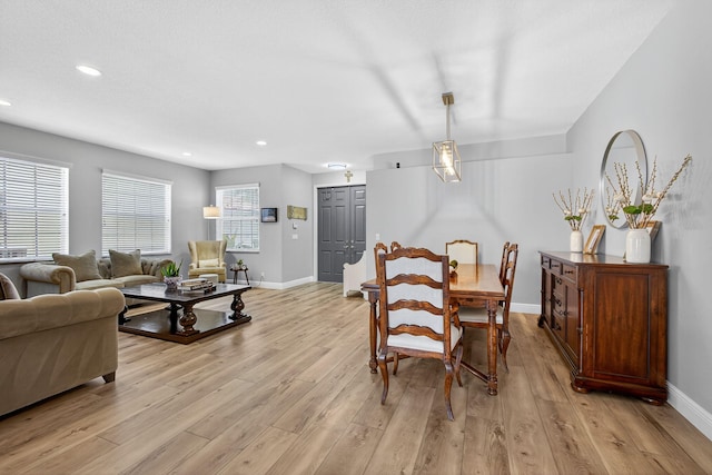 9196 Dupont Pl, Wellington, FL 33414 - dining area featuring light wood-type flooring and recessed lighting