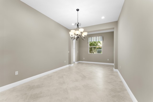 2854 Bellarosa Cir, Royal Palm Beach, FL 33411 - unfurnished room with a chandelier and recessed lighting