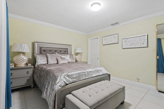 5800 Fernley Dr W Unit 54, West Palm Beach, FL 33415 - bedroom featuring crown molding and light tile patterned floors