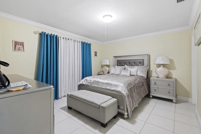 5800 Fernley Dr W Unit 54, West Palm Beach, FL 33415 - bedroom with crown molding and light tile patterned floors