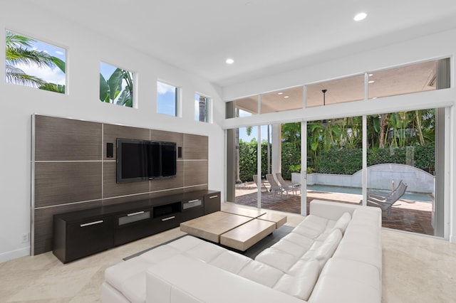 16284 Via Venetia W, Delray Beach, FL 33484 - living room featuring recessed lighting and baseboards