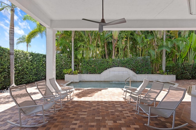 16284 Via Venetia W, Delray Beach, FL 33484 - view of patio with an outdoor pool and a ceiling fan
